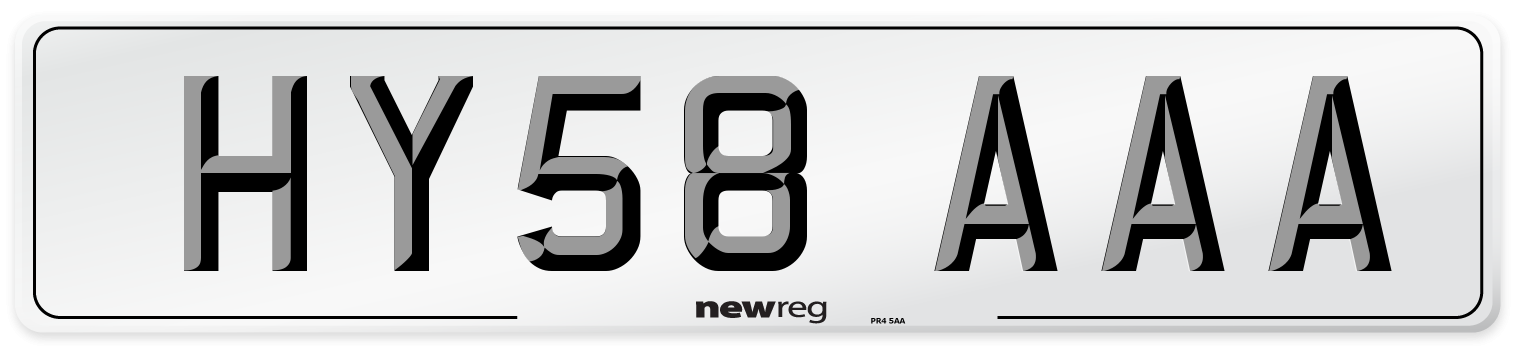 HY58 AAA Number Plate from New Reg